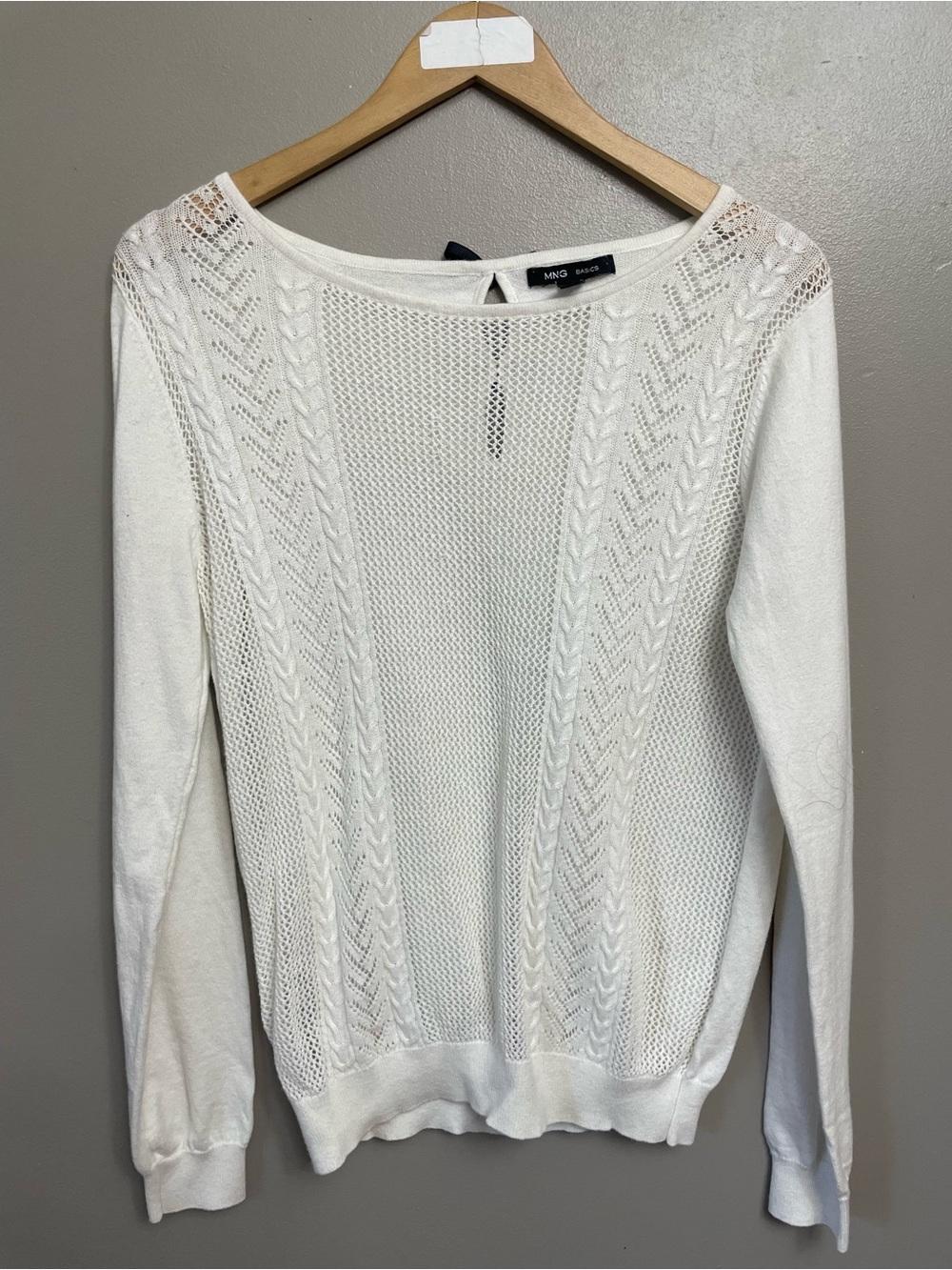 MNG basics women’s sweater Small wool blend bow coquette feminine
